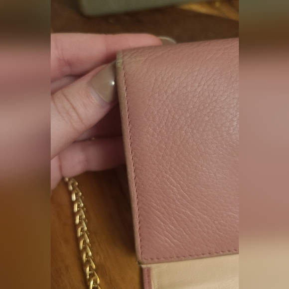 FENDI authentic pink leather wallet with unbranded gold chain - Picture 12 of 14